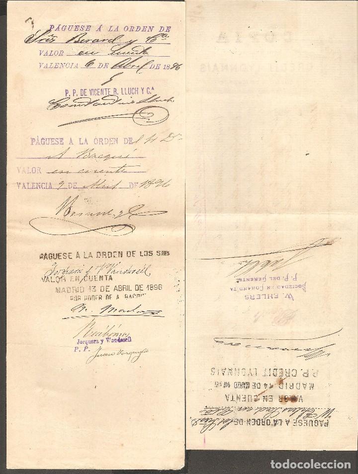 Documentos bancarios: LOTE DOS LETRAS DE CAMBIO 1896 - Foto 2