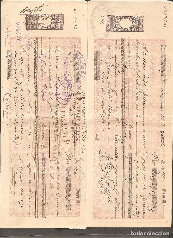 Documentos bancarios: LOTE DOS  LETRAS DE CAMBIO 1896 . - Foto 1