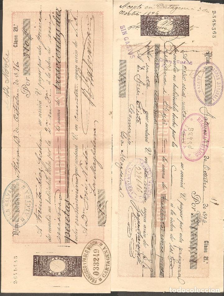 Documentos bancarios: LOTE DOS LETRAS DE CAMBIO 1896 . - Foto 1