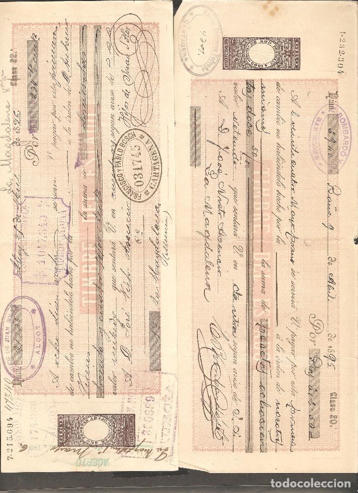 Documentos bancarios: LOTE DOS LETRAS DE CAMBIO 1896 . - Foto 1