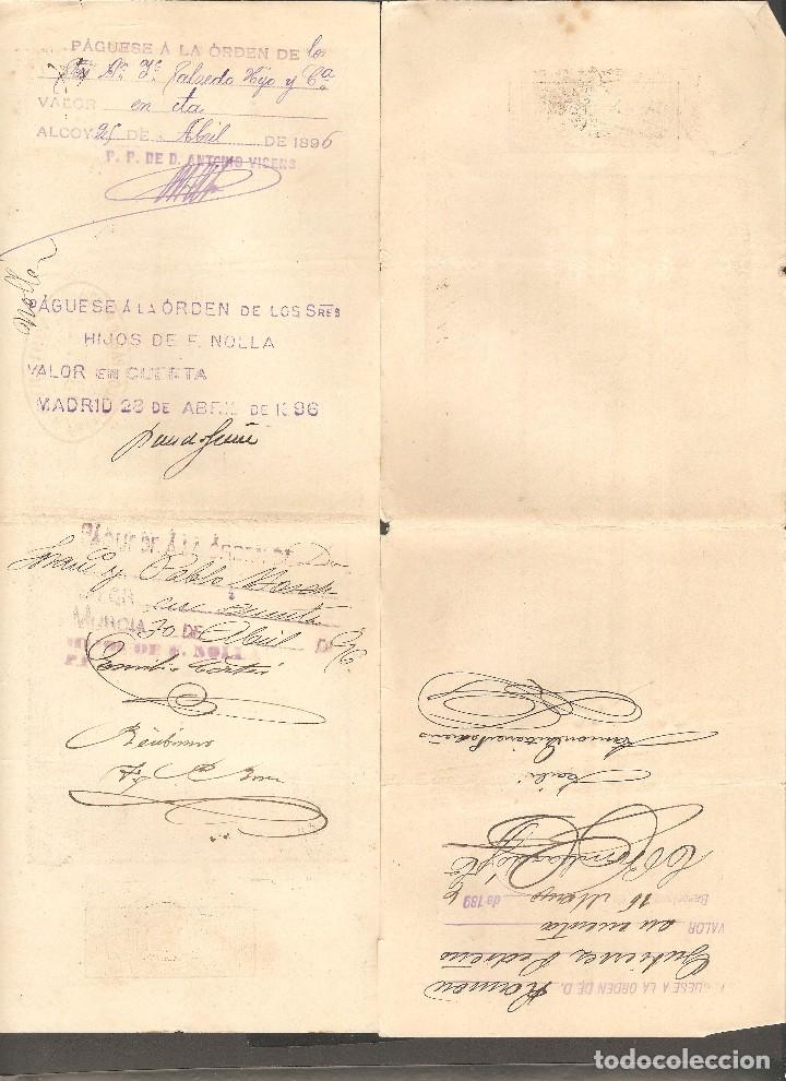 Documentos bancarios: LOTE DOS LETRAS DE CAMBIO 1896 . - Foto 2