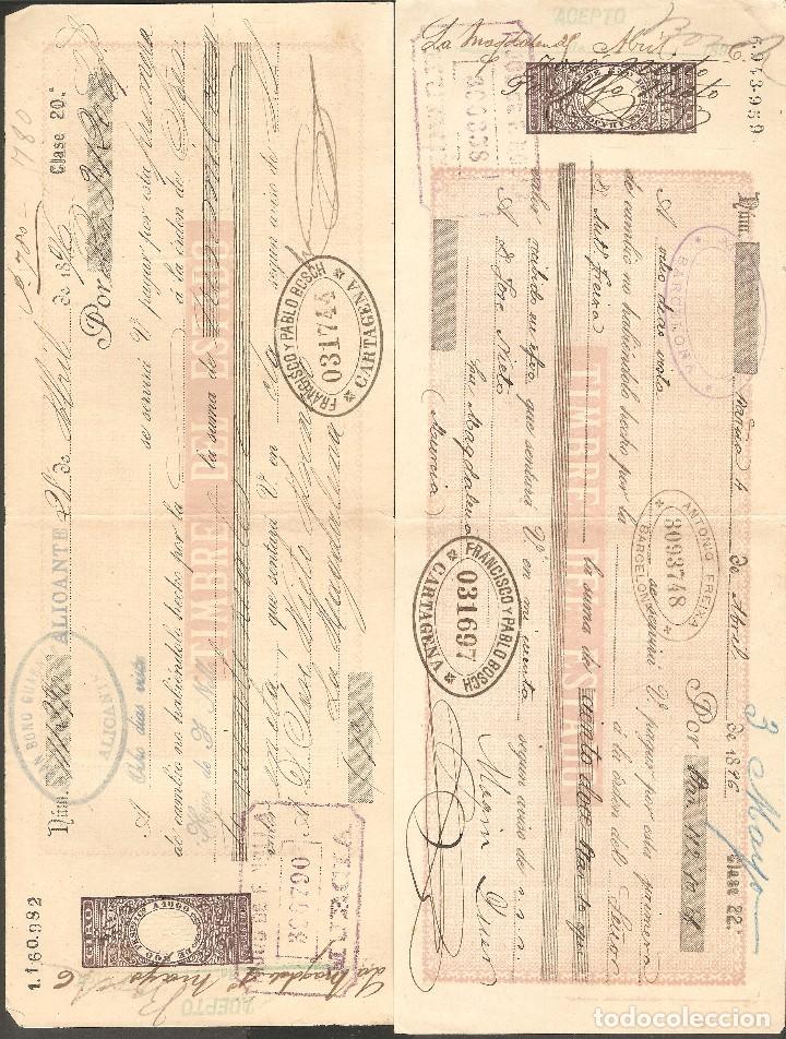 Documentos bancarios: LOTE DOS LETRAS DE CAMBIO 1896 . - Foto 1