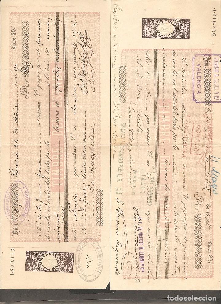 Documentos bancarios: LOTE DOS LETRAS DE CAMBIO 1896 . - Foto 1