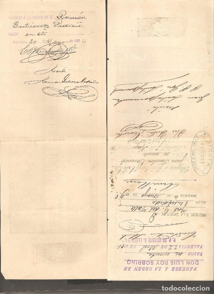 Documentos bancarios: LOTE DOS LETRAS DE CAMBIO 1896 . - Foto 2