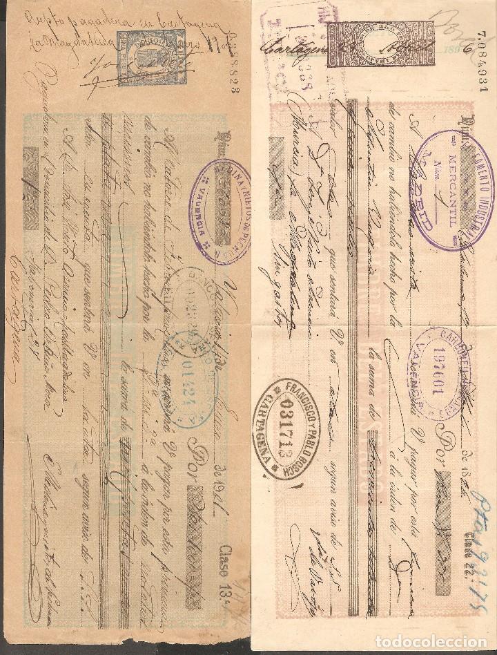 Documentos bancarios: LOTE DOS LETRAS DE CAMBIO 1896 Y 1901. - Foto 1