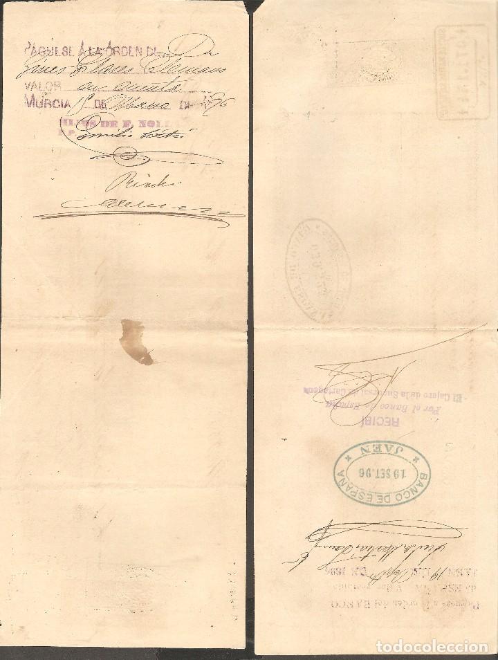 Documentos bancarios: LOTE DOS LETRAS DE CAMBIO 1896 - Foto 2