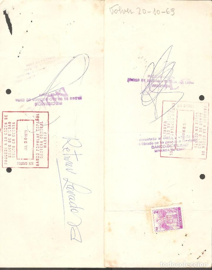 Documentos bancarios: LOTE DOS LETRAS DE CAMBIO 1969 - Foto 2