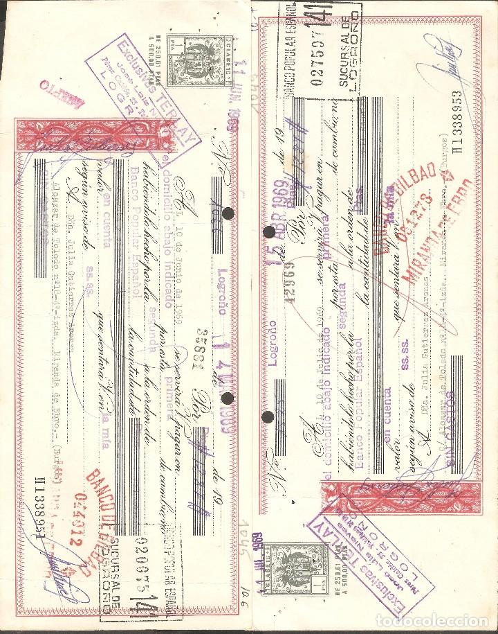 Documentos bancarios: LOTE DOS LETRAS DE CAMBIO 1969 - Foto 1