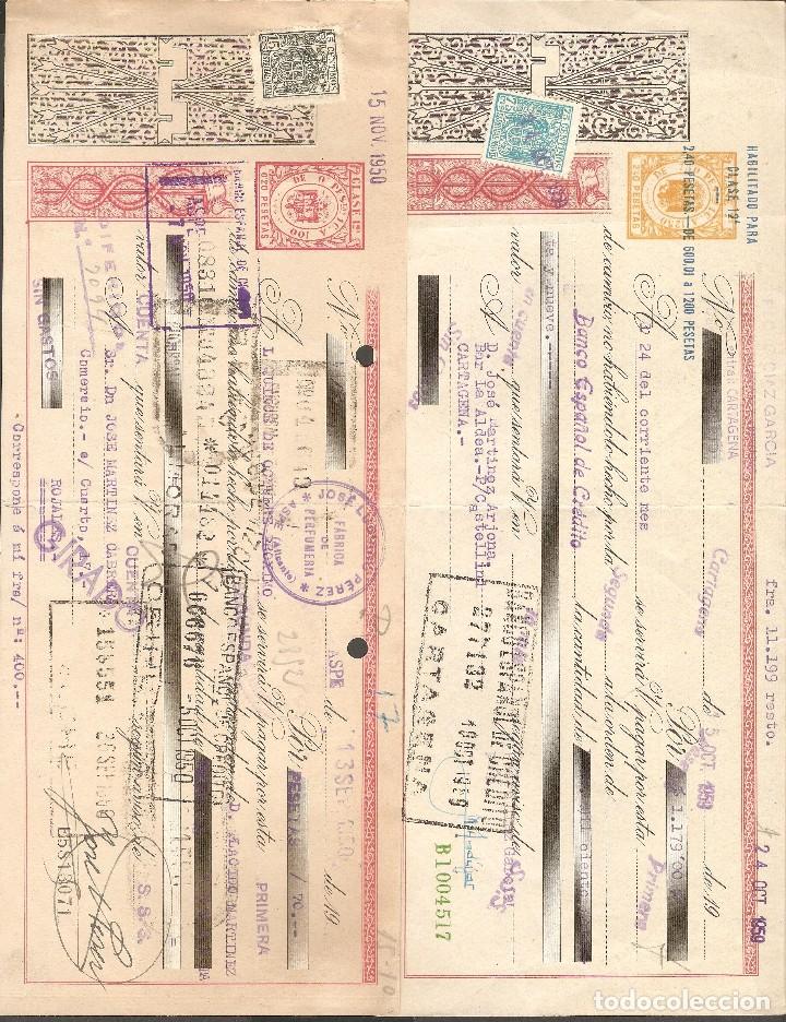 Documentos bancarios: LOTE DOS LETRAS DE CAMBIO 1950 Y 1959. - Foto 1