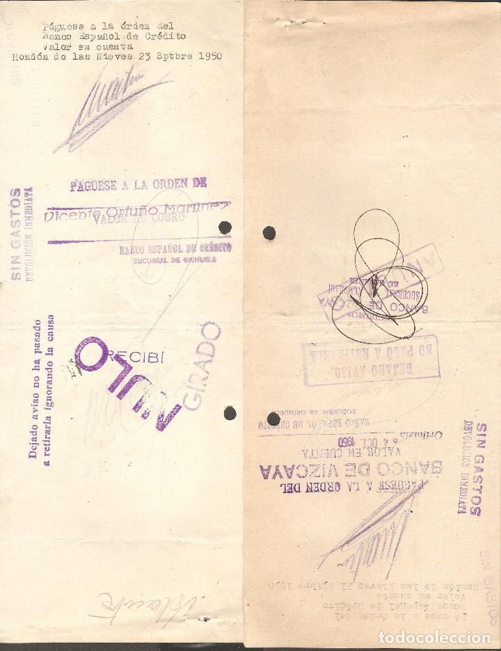 Documentos bancarios: LOTE DOS LETRAS DE CAMBIO 1950 . - Foto 2