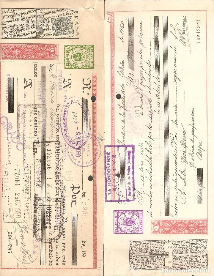 Documentos bancarios: LOTE DOS LETRAS DE CAMBIO 1950 . - Foto 1