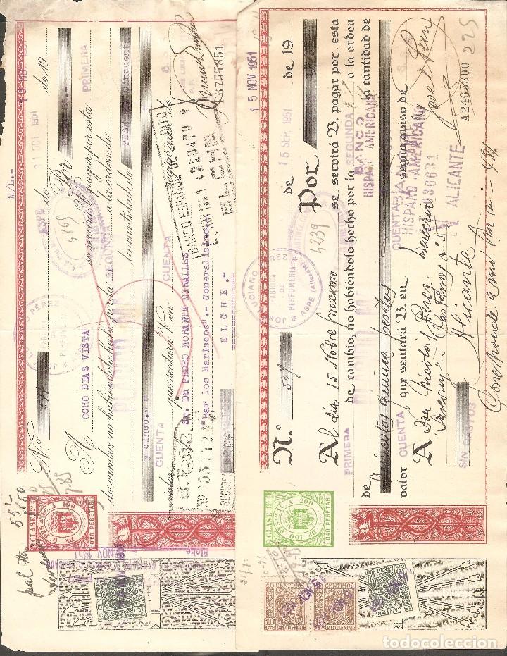 Documentos bancarios: LOTE DOS LETRAS DE CAMBIO 1951. - Foto 1