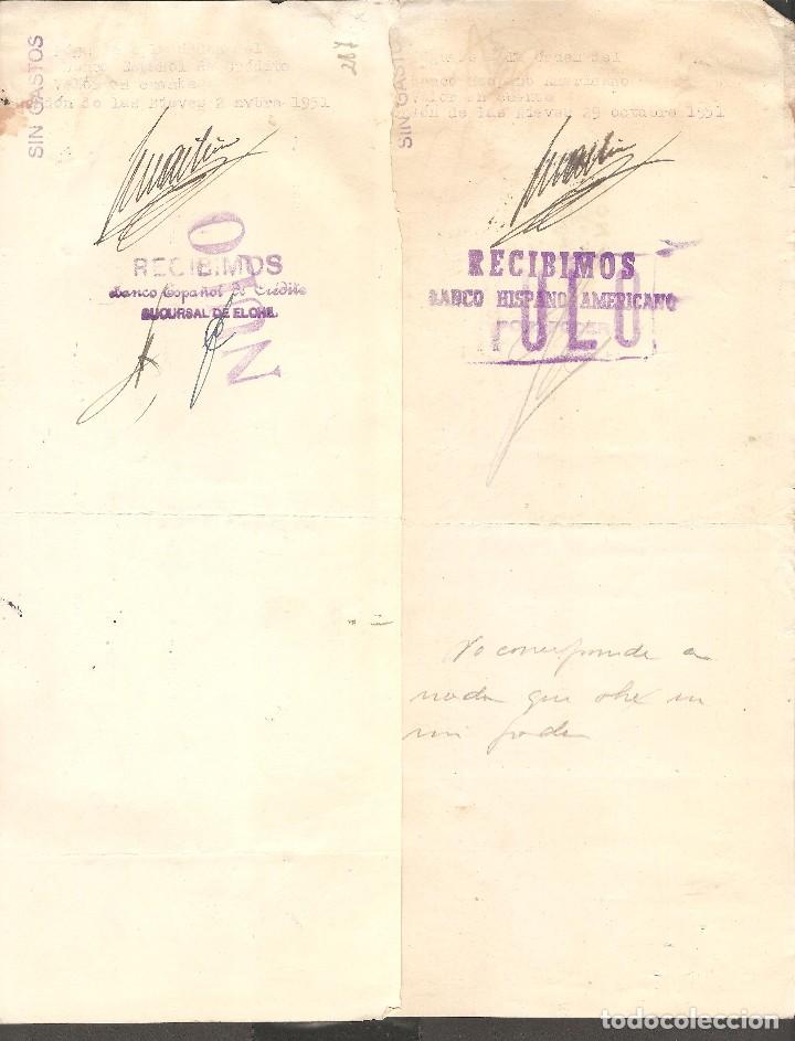 Documentos bancarios: LOTE DOS LETRAS DE CAMBIO 1951. - Foto 2