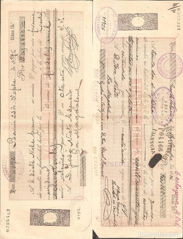 Documentos bancarios: LOTE DOS LETRAS DE CAMBIO 1896. - Foto 1