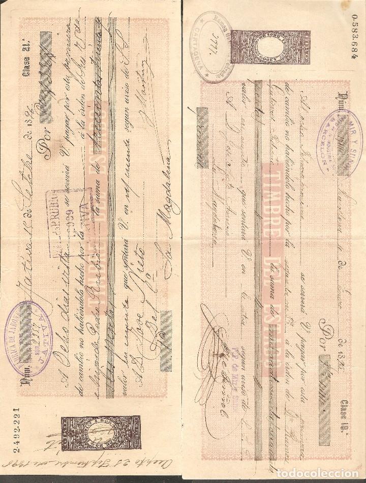Documentos bancarios: LOTE DOS LETRAS DE CAMBIO 1896. - Foto 1
