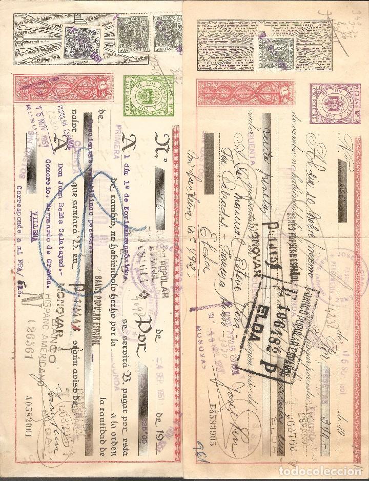 Documentos bancarios: LOTE DOS LETRAS DE CAMBIO 1951. - Foto 1