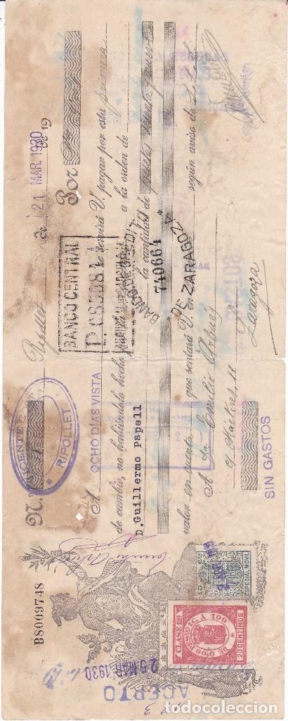 Documentos bancarios: Vicente Costa Ripollet 1930 - Foto 1