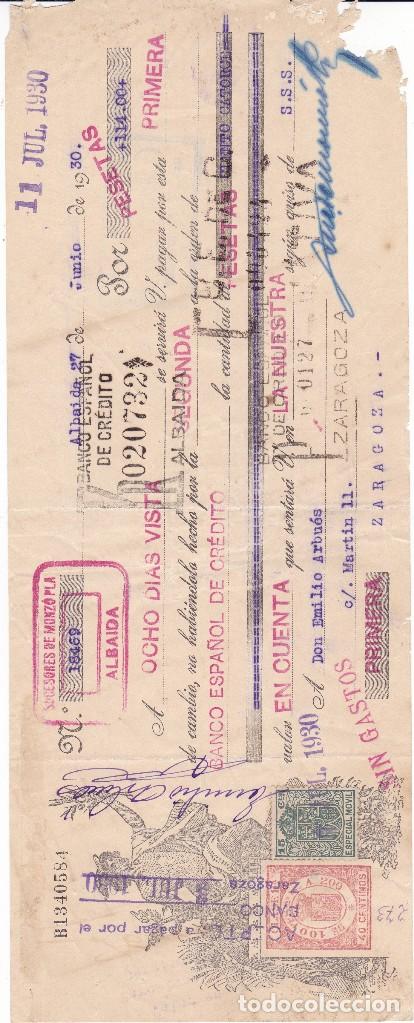 Documentos bancarios: Sucesores de Monz&oacute; Pla Albaida Valencia 1930 - Foto 1
