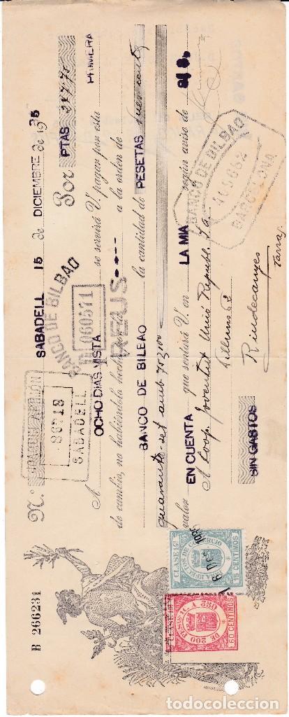 Documentos bancarios: Letra Joaqu&iacute;n Arim&oacute;n Sabadell 1935 - Foto 1