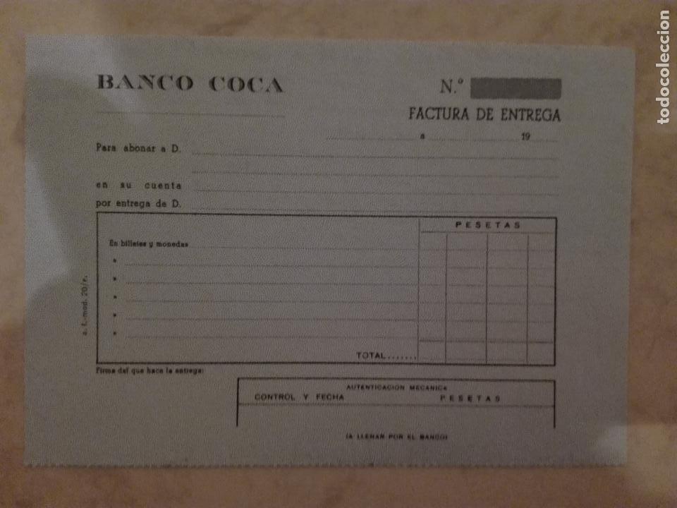 Documentos bancarios: BANCO COCA - FACTURA DE ENTREGA - EN BLANCO - Foto 1