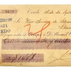 Documentos bancarios: CHEQUE SOBRINOS DE FONTELA. OVIEDO ASTURIAS AÑO 1918