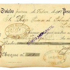 Documentos bancarios: CHEQUE JOSÉ GÓMEZ PELAYO. OVIEDO ASTURIAS AÑO 1912