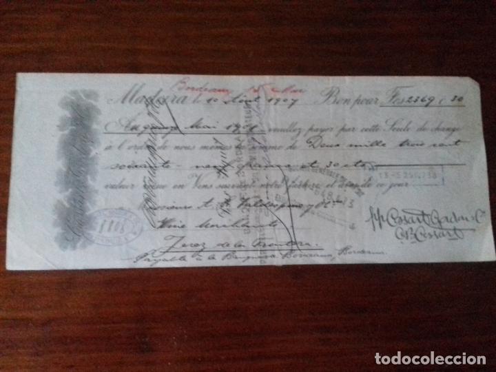 Documentos bancarios: LETRA DE CAMBIO. COSAR GORDON. FRANCIA 10-OCTUBRE-1908. - Foto 1