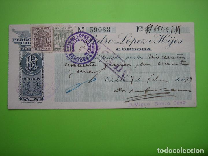 Documentos bancarios: Documento bancario Pedro L&oacute;pez e Hijos. Cordoba - Foto 1