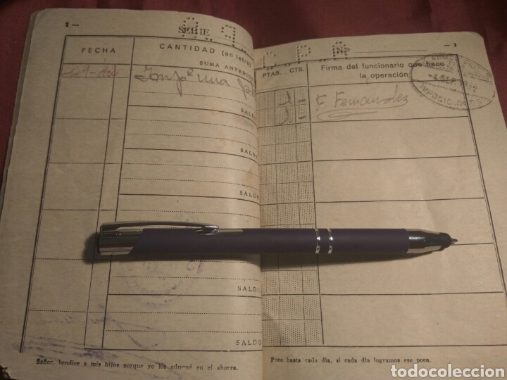 Documentos bancarios: LIBRETA AHORROS CAJA POSTAL 1942 - Foto 4