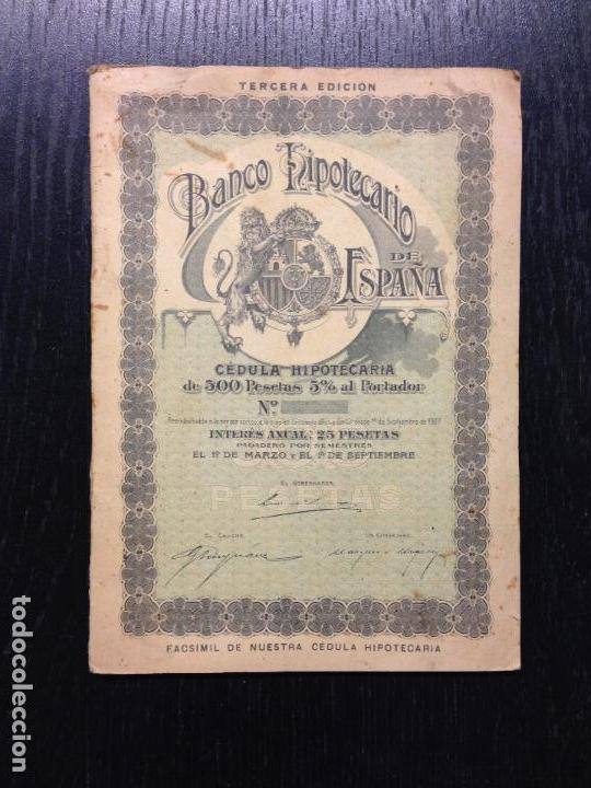 Documentos bancarios: CEDULA HIPOTECARIA DE 500 PESETAS, 1930 - Foto 1