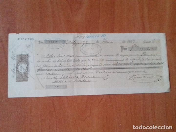 Documentos bancarios: LETRA DE CAMBIO. MALAGA. 27 - FEBRERO - 1883. - Foto 1