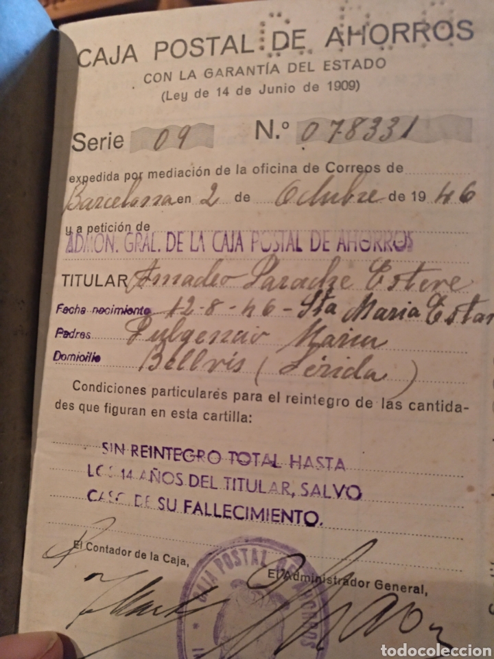 Documentos bancarios: Cartillas de ahorro, a&ntilde;os 30 - Foto 3
