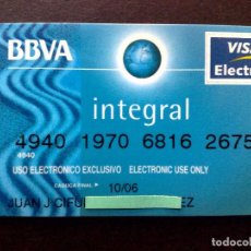 Documentos bancarios: TARJETA VISA ELECTRON-INTEGRAL-B.B.V.A. (DESCRIPCIÓN). Lote 129966655
