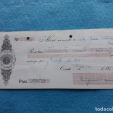Documentos bancarios: CHEQUE. EUFRASIO OSORO. LA FLOR DEL MOKA. 9 DE FEBRERO DE 1940.. Lote 137630002