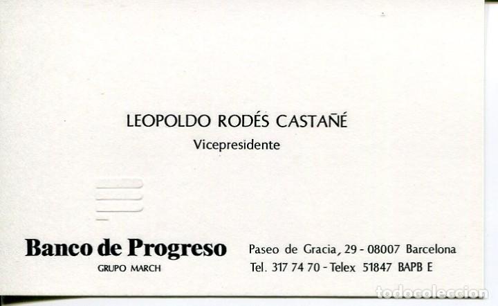 Documentos bancarios: BANCO DE PROGRESO-BARCELONA- TARJETA LEOPOLDO ROD&Eacute;S CASTA&Ntilde;&Eacute; - Foto 1