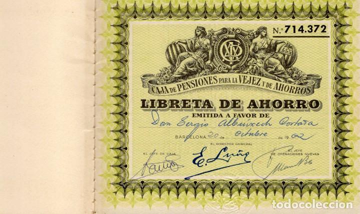 Documentos bancarios: libreta de ahorro Caja de pensiones a&ntilde;o 1962 - Foto 1