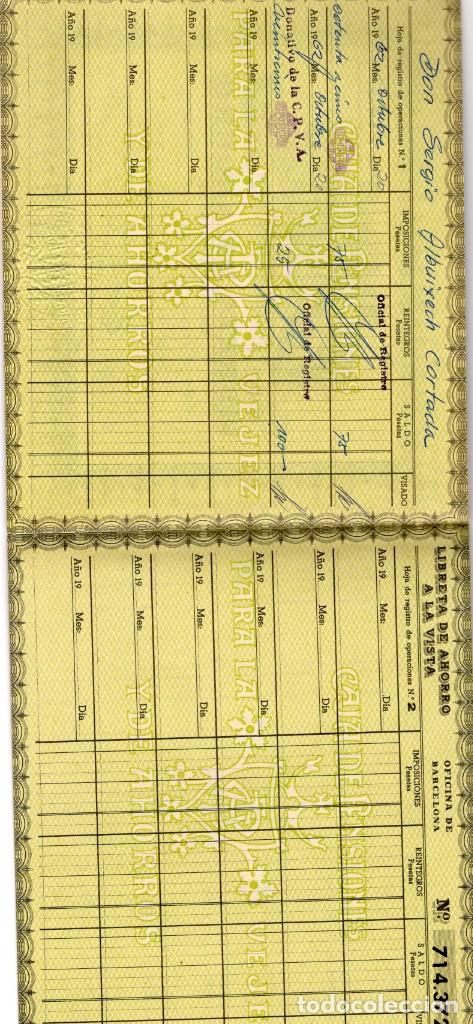 Documentos bancarios: libreta de ahorro Caja de pensiones a&ntilde;o 1962 - Foto 2