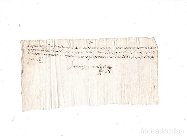 Documentos bancarios: RECIBI. VALLADOLID, 1655. RECIBI DE 502 REALES. - Foto 1