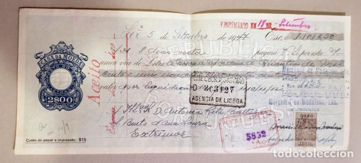 Documentos bancarios: LETRA DE CAMBIO - CASA DA MOEDA 2$00 - A&Ntilde;O 1947 - Foto 1