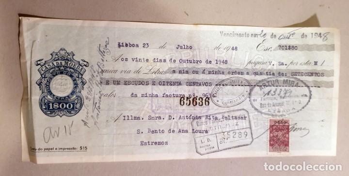 Documentos bancarios: LETRA DE CAMBIO - CASA DA MOEDA 1$00 - A&Ntilde;O 1948 - Foto 1