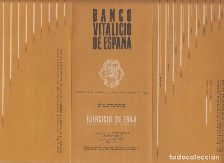 Documentos bancarios: BANCO VITALICIO DE ESPA&Ntilde;A - Ejercicio de 1944 - Foto 2
