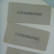 Documentos bancarios: LOTE DE 3 VIEJOS TALONARIOS DE CHEQUES DE LA CAJA DE AHORROS SAN FERNANDO DE SEVILLA, 1975