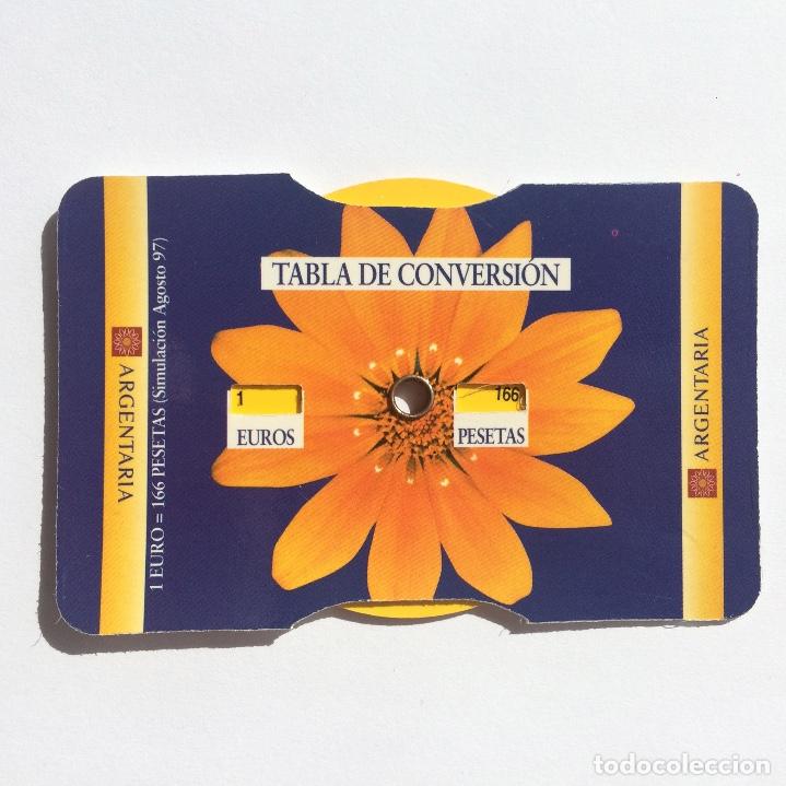 Documentos bancarios: Tabla conversi&oacute;n euros ARGENTARIA. 1997. - Foto 1