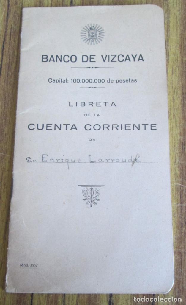 Documentos bancarios: Libreta de la cuenta corriente del Banco de Vizcaya 1943 - 44 - Foto 1
