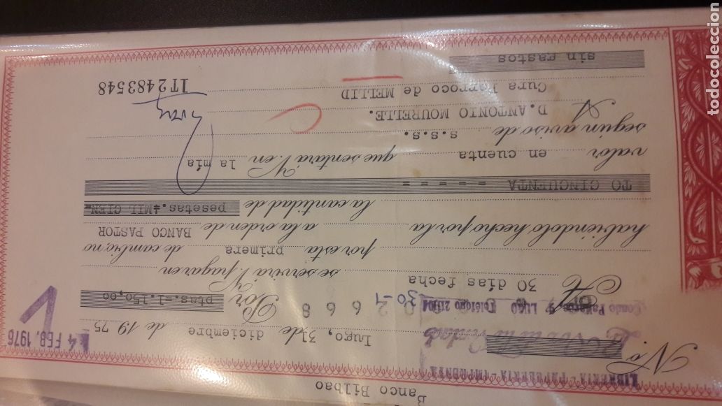Documentos bancarios: Banco Pastor 1976 La Voz de la Verdad Lugo - Foto 1
