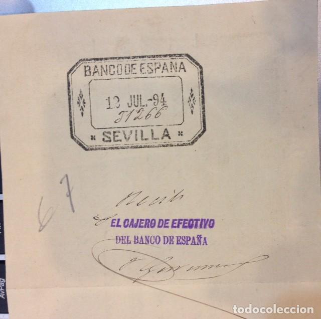 Documentos bancarios: LETRA DE CAMBIO AL CONDE DE TORRE ARIAS 1894 - Foto 2