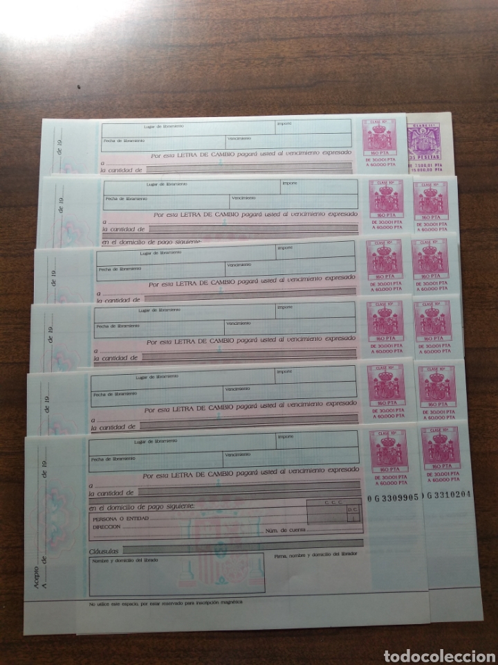 Documentos bancarios: 12 letras de cambio en blanco - Foto 1