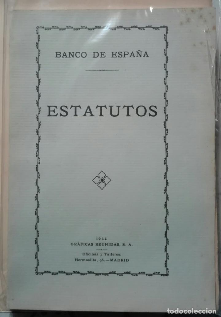 Documentos bancarios: Banco de Espa&ntilde;a. Estatutos. 1933 - Foto 1