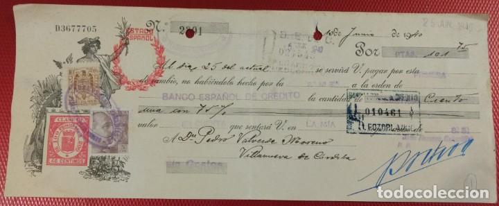 Documentos bancarios: Letra de cambio con franqueo de correos. - Foto 1