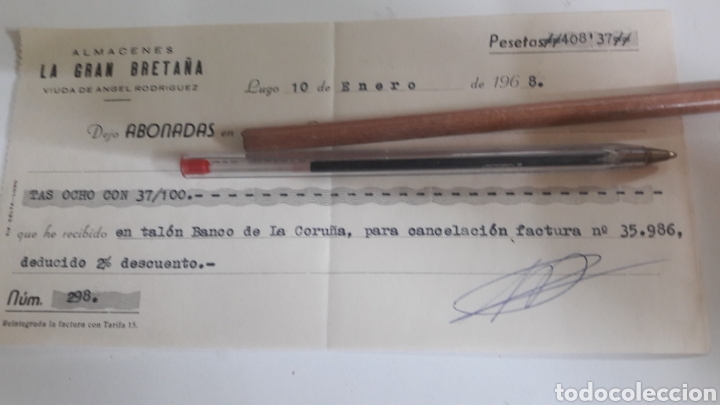 Documentos bancarios: Lugo La Gran Breta&ntilde;a abonos 1968 - Foto 1